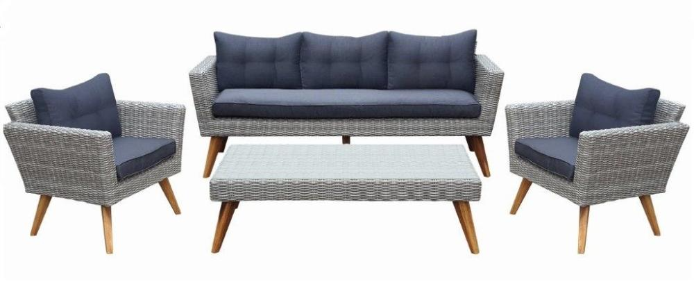 картинка Комплект мебели  2+1+1 из ротанга AFM-605G Grey от магазина "Заказ Кровли"