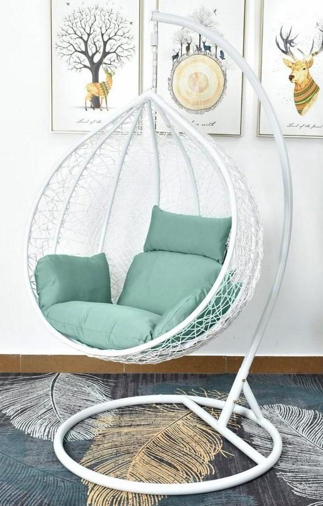 картинка Подвесное кресло из ротанга AFM-168A размер L White/Green от магазина "Заказ Кровли"